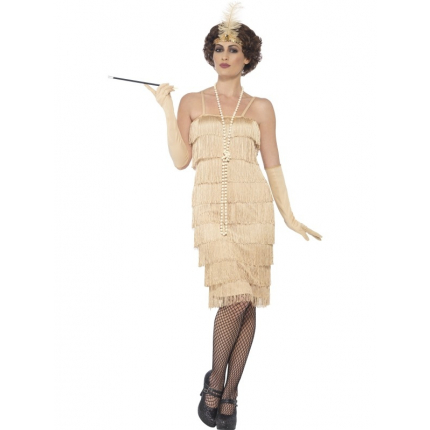 Costum carnaval femei anii 20 auriu cu bentita