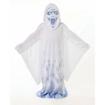 Costum Halloween copii fantoma alba cu gluga