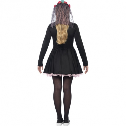 Costum Halloween adolescente rochie cu schelet colorat