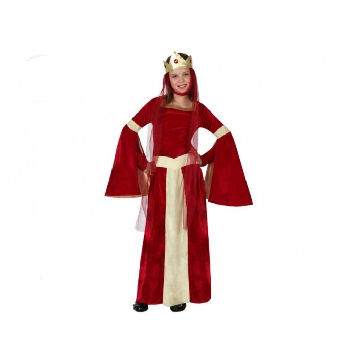 Costum carnaval fete Printesa medievala cu rosu