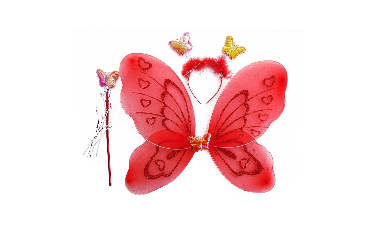 Set carnaval aripi fluture rosu
