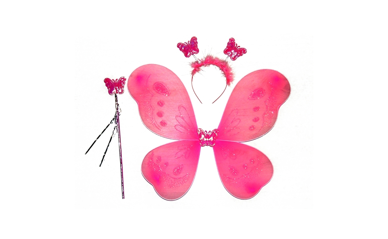 Set carnaval aripi fluture roz