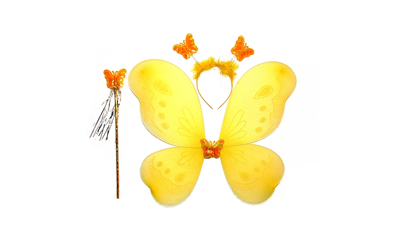 Set carnaval aripi fluture galben