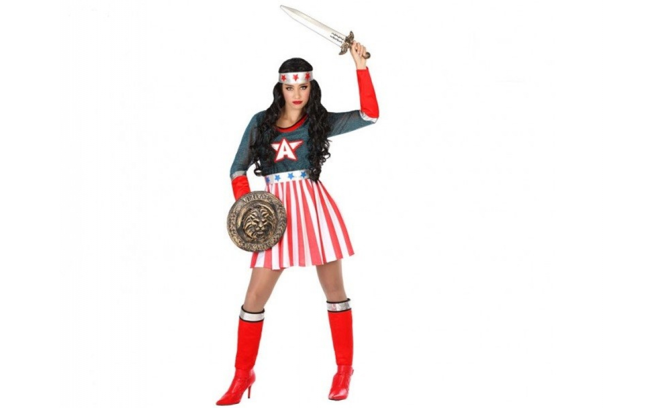 Costum carnaval femei Eroina Capitan America cu centura