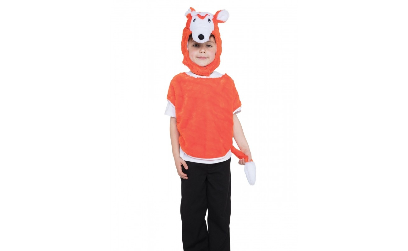 Costum carnaval copii vulpe poncho cu gluga