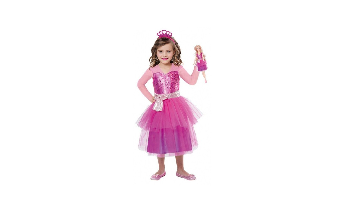 Costum carnaval fete Barbie cu roz