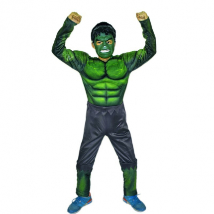 Costum carnaval copii Hulk cu masca