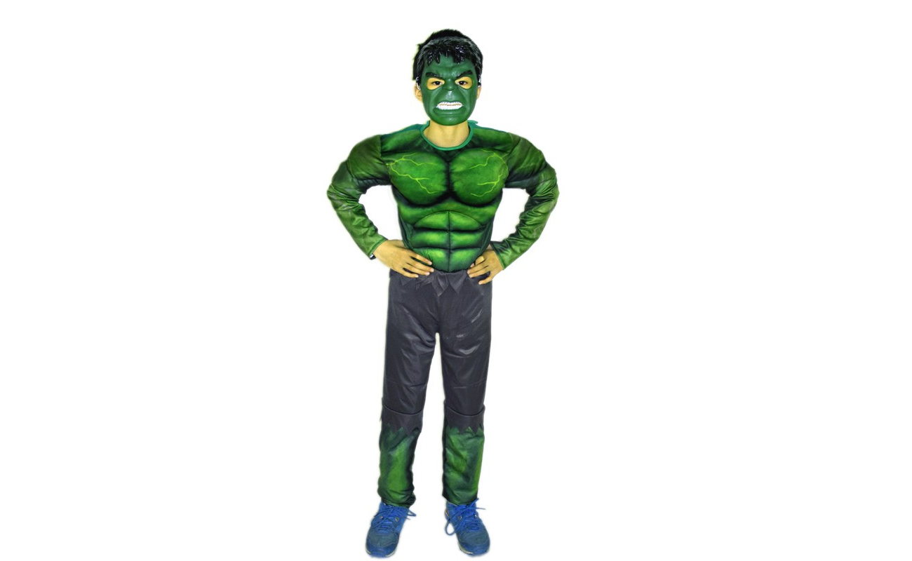Costum carnaval copii Hulk cu masca