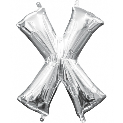 Balon folie litera X argintiu