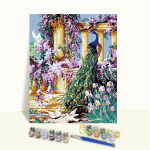 Set pictura pe numere Tablou cu Paun colorat