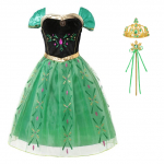 Costum carnaval fete Anna Frozen cu coronita