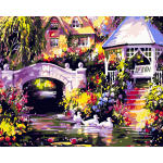 Set pictura pe numere Tablou Veranda pe malul apei