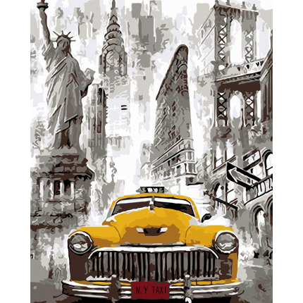 Set pictura pe numere Tablou Taxi in New York