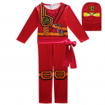 Costum carnaval copii Lego Ninjago, Ninja Rosu cu cagula