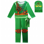 Costum carnaval copii Lego Ninjago, Ninja Verde cu cagula