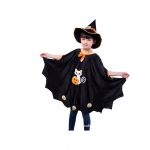 Set Halloween pelerina si palarie cu portocaliu