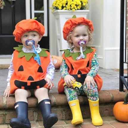 Costum Halloween copii dovlecel cu caciulita