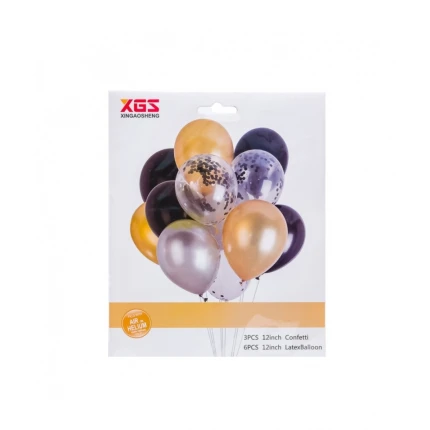 Set 9 baloane petrecere latex cu negru