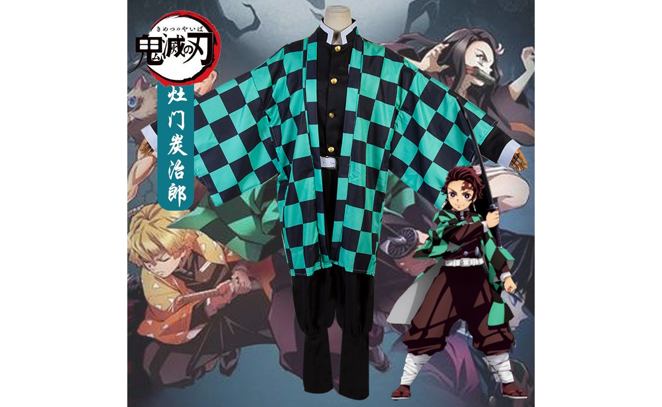 Costum Anime Cosplay Demon Slayer Tanjiro Kamado cu roba
