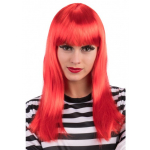 Peruca de carnaval rosie cu breton