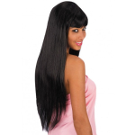 Peruca de carnaval neagra lunga