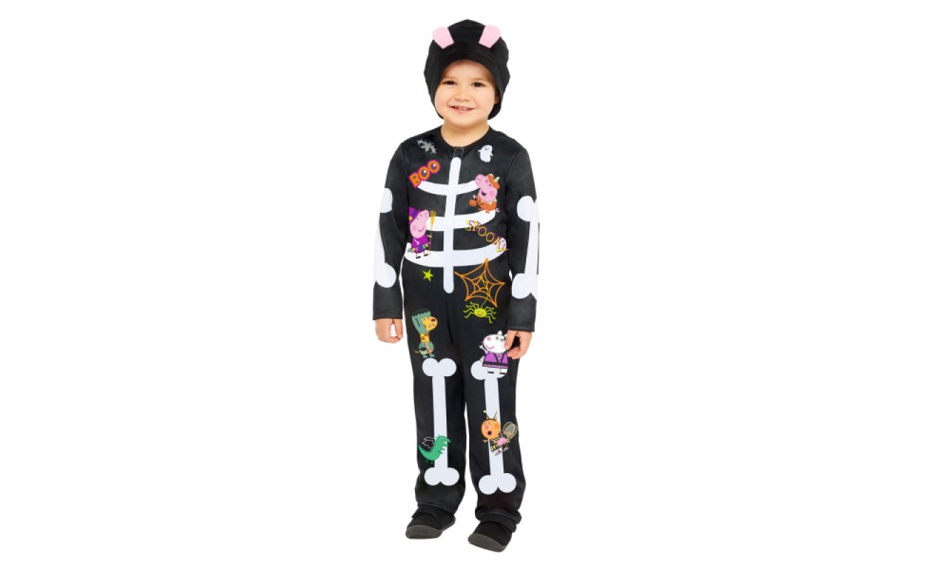 Costum Halloween copii schelet haios cu palarie