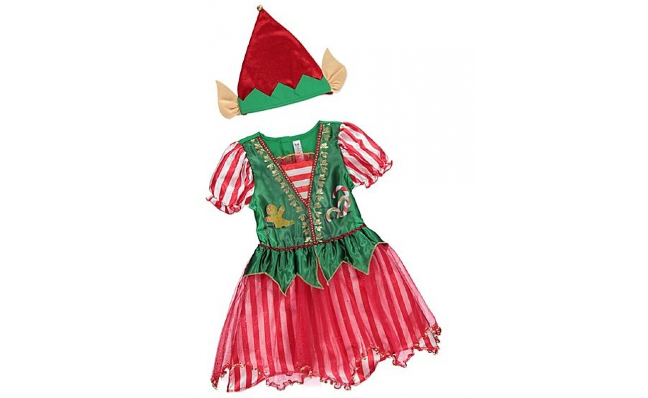 Costum Craciun fete Spiridusa cu verde