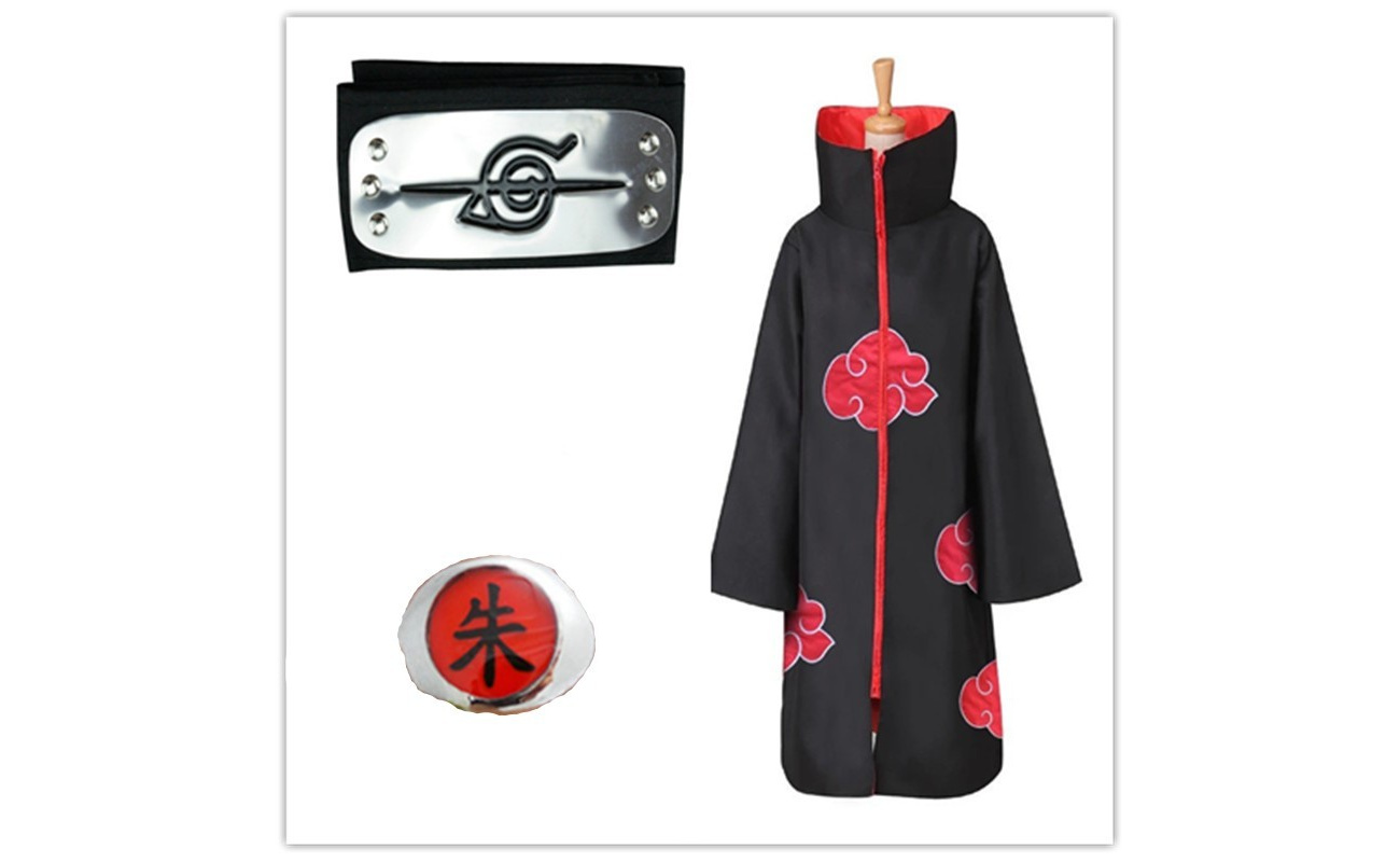 Costum Cosplay Anime Naruto Sasuke Uchiha cu esarfa