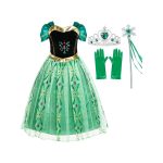 Costum carnaval fete Anna Frozen cu 4 accesorii