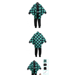 Costum Anime Cosplay Demon Slayer Tanjiro Kamado cu roba - imagine 4