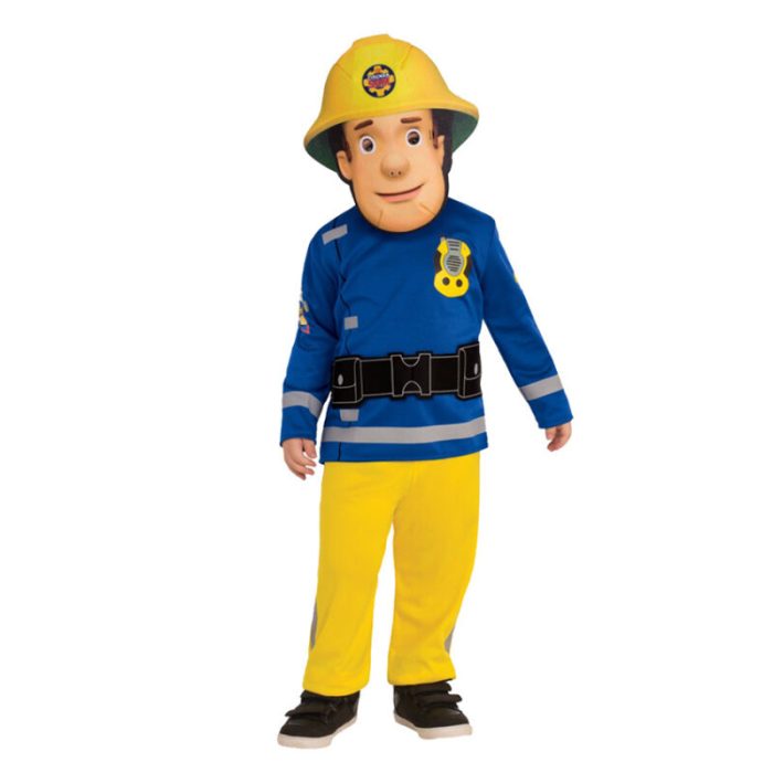 Costum carnaval copii Pompierul Sam cu masca - imagine 1