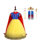 Costum carnaval fete Alba ca Zapada cu manusi albastre si accesorii - imagine 2