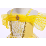 Costum carnaval fete Belle galbena cu floricele - imagine 4