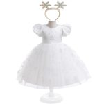Costumatie serbare Craciun fete Fulg de nea rochita cu bentita