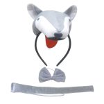 Costum carnaval copii lup gri cu accesorii - imagine 6