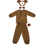 Costum carnaval copii Urs maro inchis, bluza, pantaloni, bentita cu urechi, coada, papion