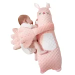 Perna multifunctionala pentru bebelusi, pentru un somn linistit, pentru dezvoltarea independentei, anticolici, pentru acasa si calatorii, 3 luni-2 ani, iepuras roz - imagine 11