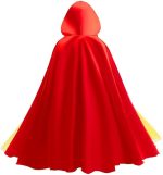 Costum carnaval fete Alba ca Zapada cu pelerina cu gluga, manusi, bagheta, coronita - imagine 2