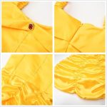 Costum carnaval Belle rochie cu manusi, accesorii, galben - imagine 2