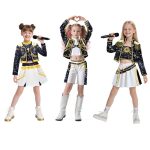 Costum Cosplay KPop Demon Hunters, Mira Golden, cu jacheta - imagine 2