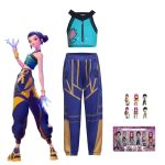 Set Costum cosplay Zoey si 6 figurine articulate, Demon Hunters K‑Pop, multicolor