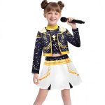 Set Costum si Figurina Cosplay KPop Demon Hunters, Zoey, cu jacheta imprimata - imagine 3