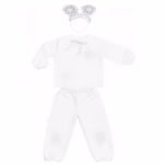 Costum serbare baieti Craciun Fulg de nea, zapada, bluza si pantaloni cu fulgi, bentita cu fulgi - imagine 2