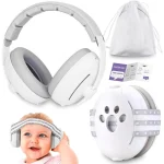 Casti antifonice pentru copii,Model Convertibil 2 in 1, alb, 0-4 ani