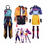 Costumatie Cosplay Zoey, Demon Hunters K‑Pop, costum si peruca, multicolor - imagine 7