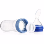 Set hranire copii Lingurita din silicon cu rezervor pentru diversificare galben, Suzeta pentru fructe si legume galben, jucarie dentitie portocala, silicon - imagine 6