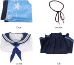 Costum Anime Cosplay Kiryuu Kikyou – Blue Archive Uniforma cu Kimono Albastru si Urechi - imagine 6