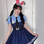 Costum fete Judy Iepurasa Politista, Rochie Politista cu Urechi de Iepure - imagine 3