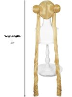 Peruca Cosplay Sailor Moon – Usagi Tsukino, Blonda cu Cocuri si Codite Lungi, Anime - imagine 5