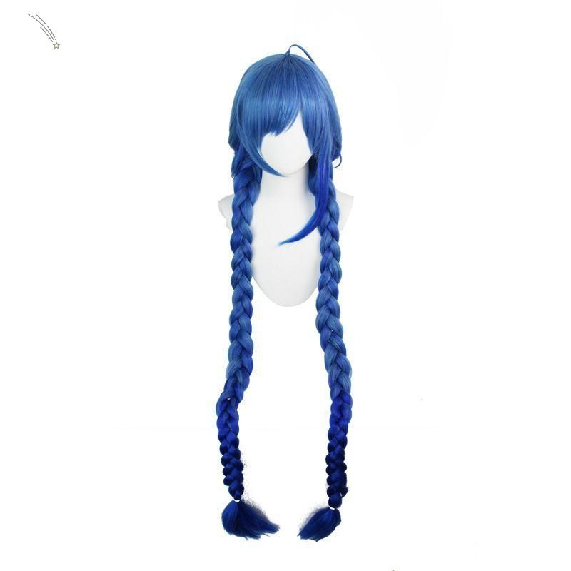 6856136058 Peruca Anime Cosplay Hatsune Miku – Varianta Shrine Maiden Japoneza, albastra - imagine 1